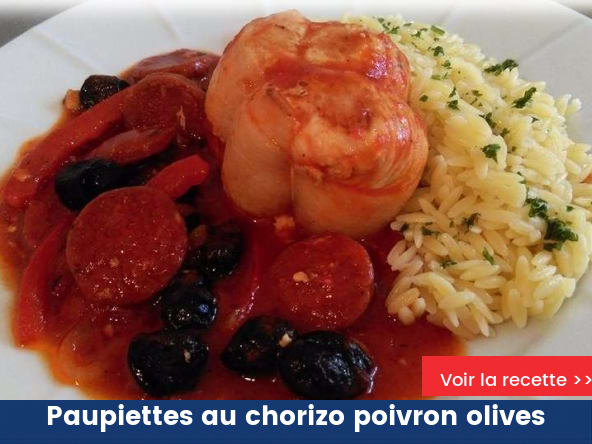 Paupiettes au chorizo poivron olives